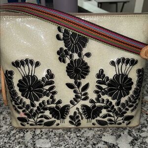 Elegant Black Floral Embroidered Women's Bag
